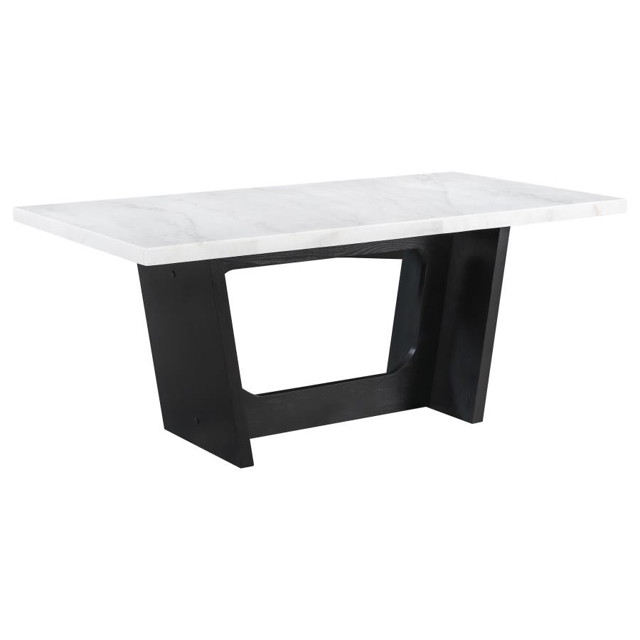 Mesa de comedor SHERRY 183x97cm, mármol blanco