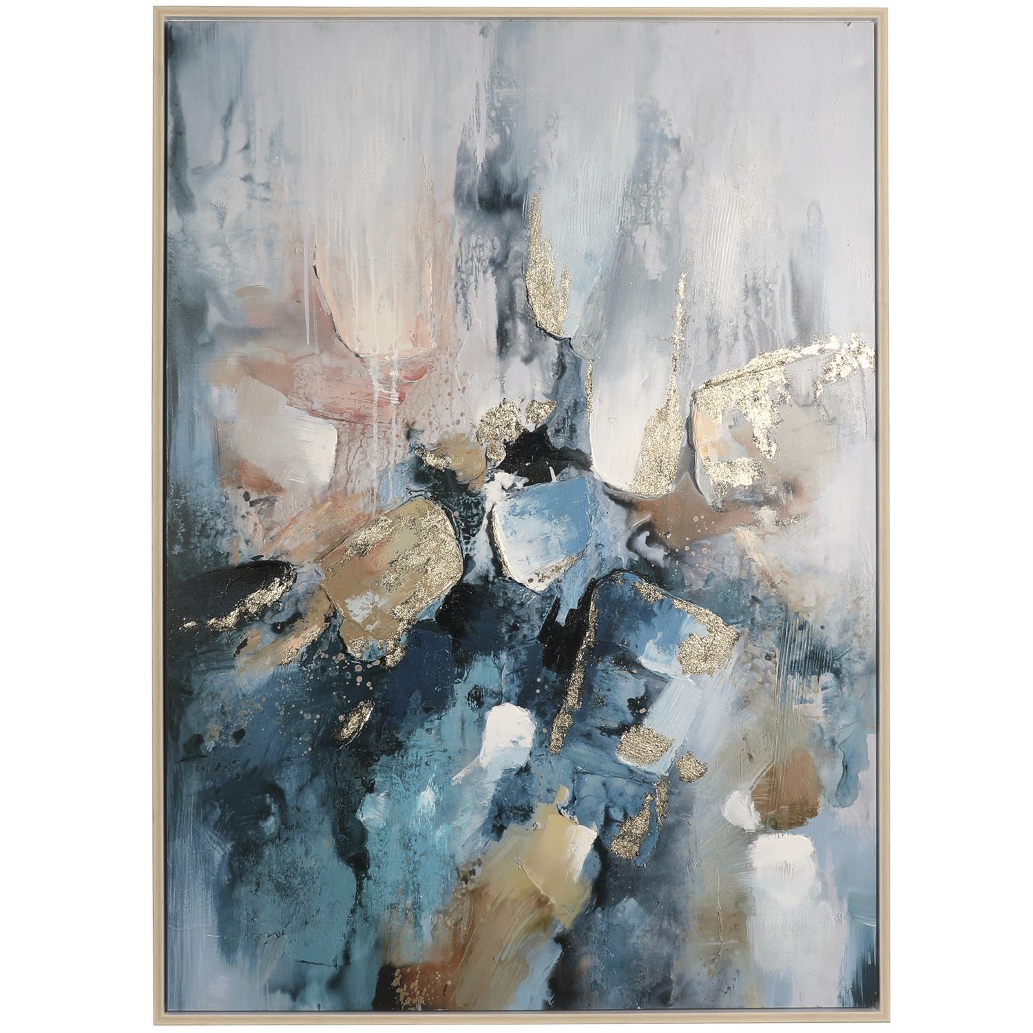 Canvas Abstracto Azul Watercolor 1.19 x 1.65 Mt