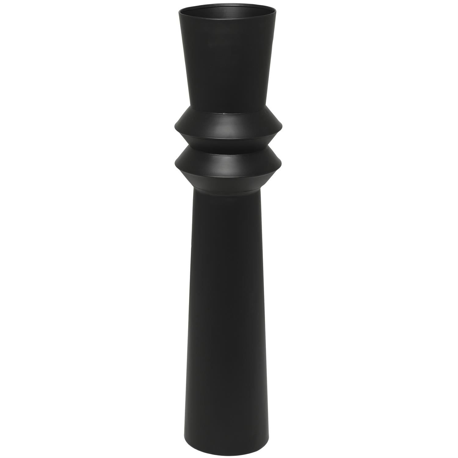 Florero Negro Art Deco Alto 9x9x38"