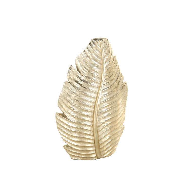 Gold Leaf Curved Metallic Vase