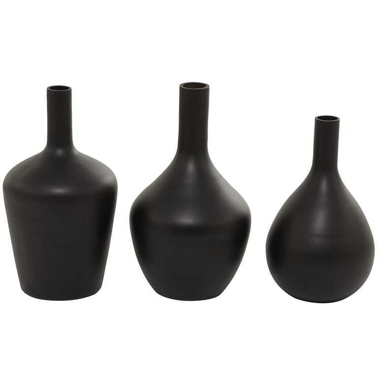 FLORERO VIDRIO NEGRO C/U 14, 13, 12H