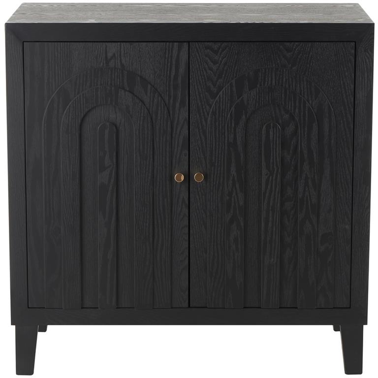 Gabinete negro con pomos dorados, 31" X 16" X 32"