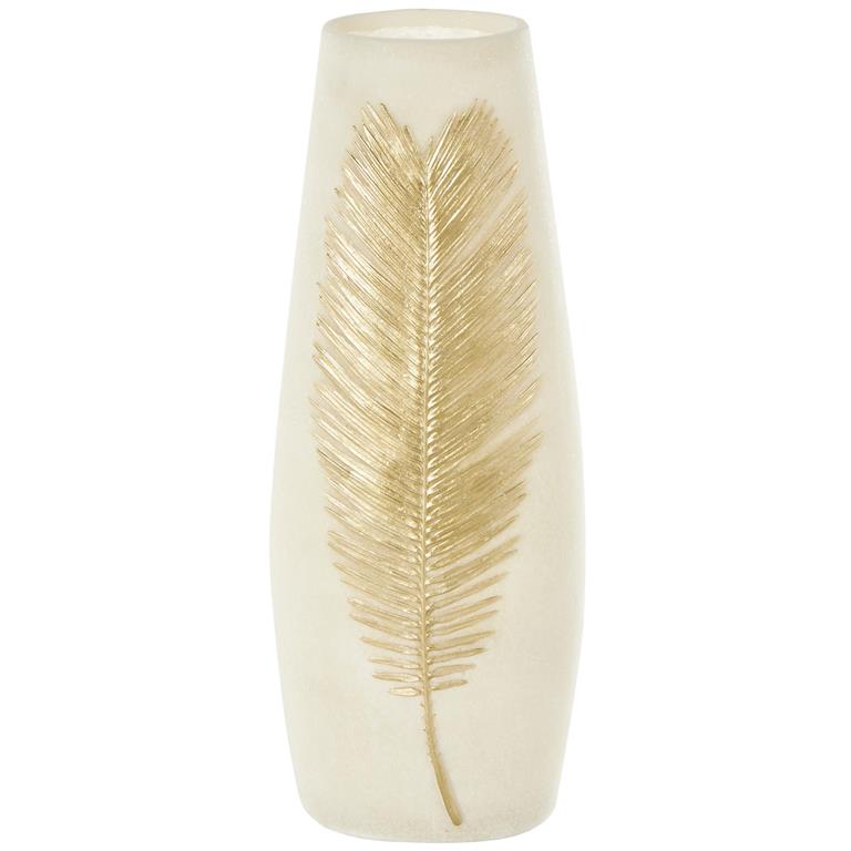 RESIN LEAF VASE 6"W, 16"H