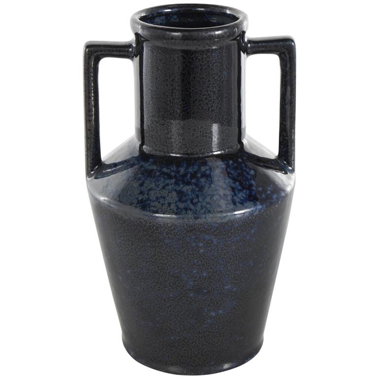 Dark Blue Ceramic Ombre Textured Vase