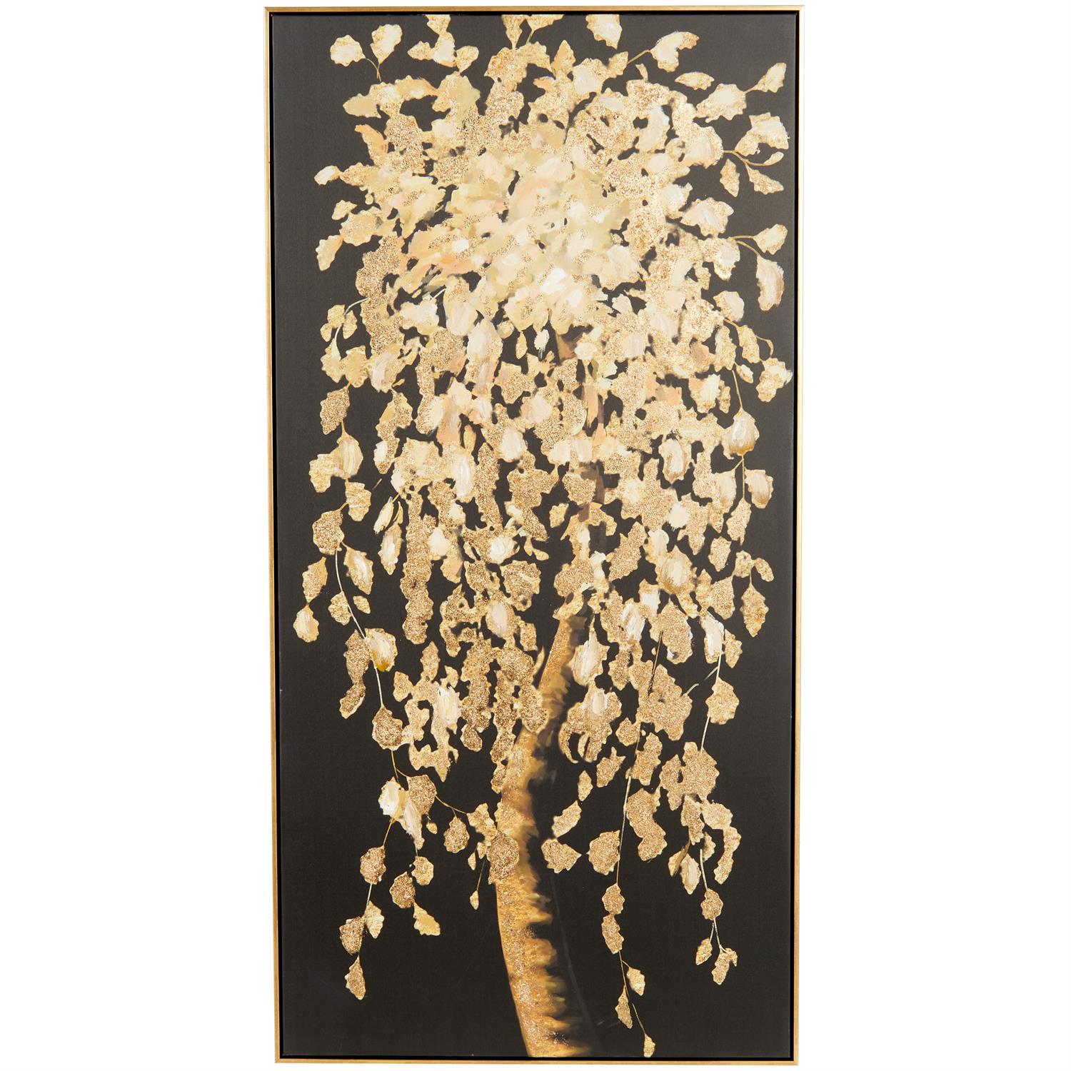 Cuadro Arbol Dorado/ Black 30" X 59"