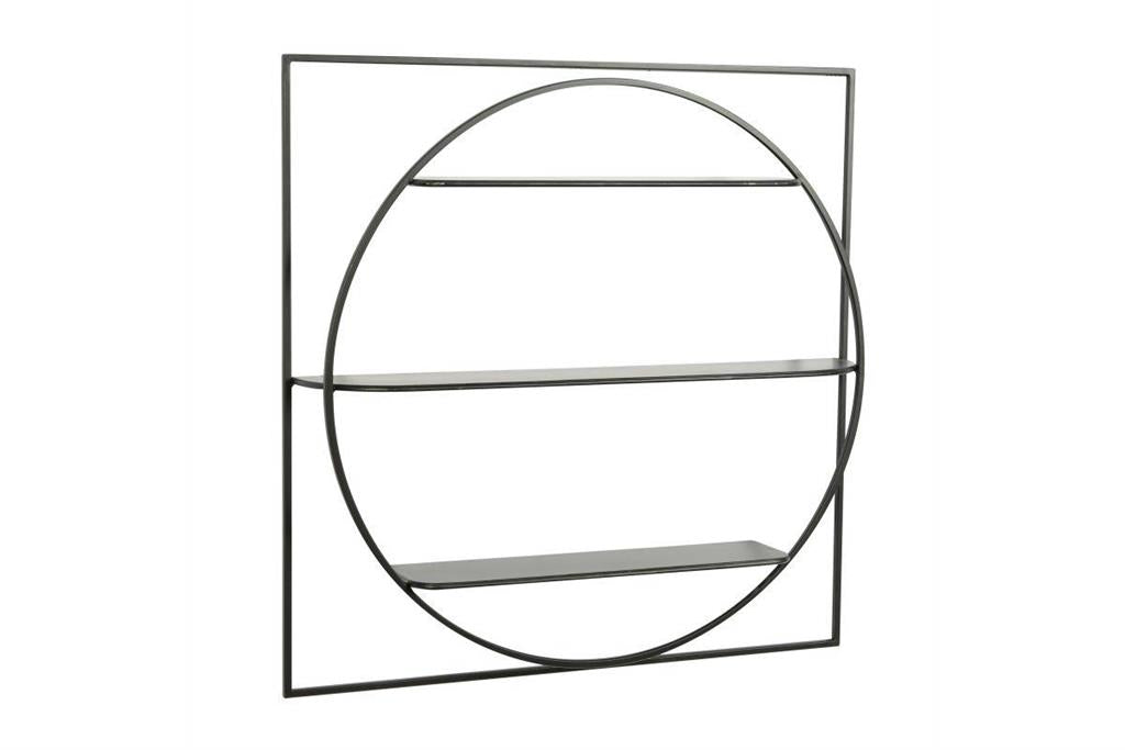 Black Metal 3 Shelves Wall Shelf