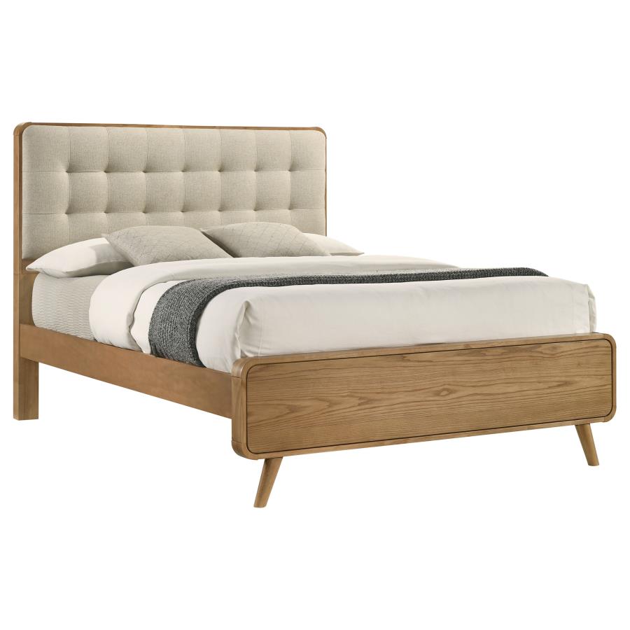 Cama tapizada beige ROBYN (US)