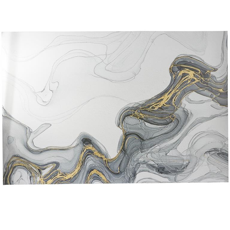 Gray Canvas Geode Waves Wall Decor