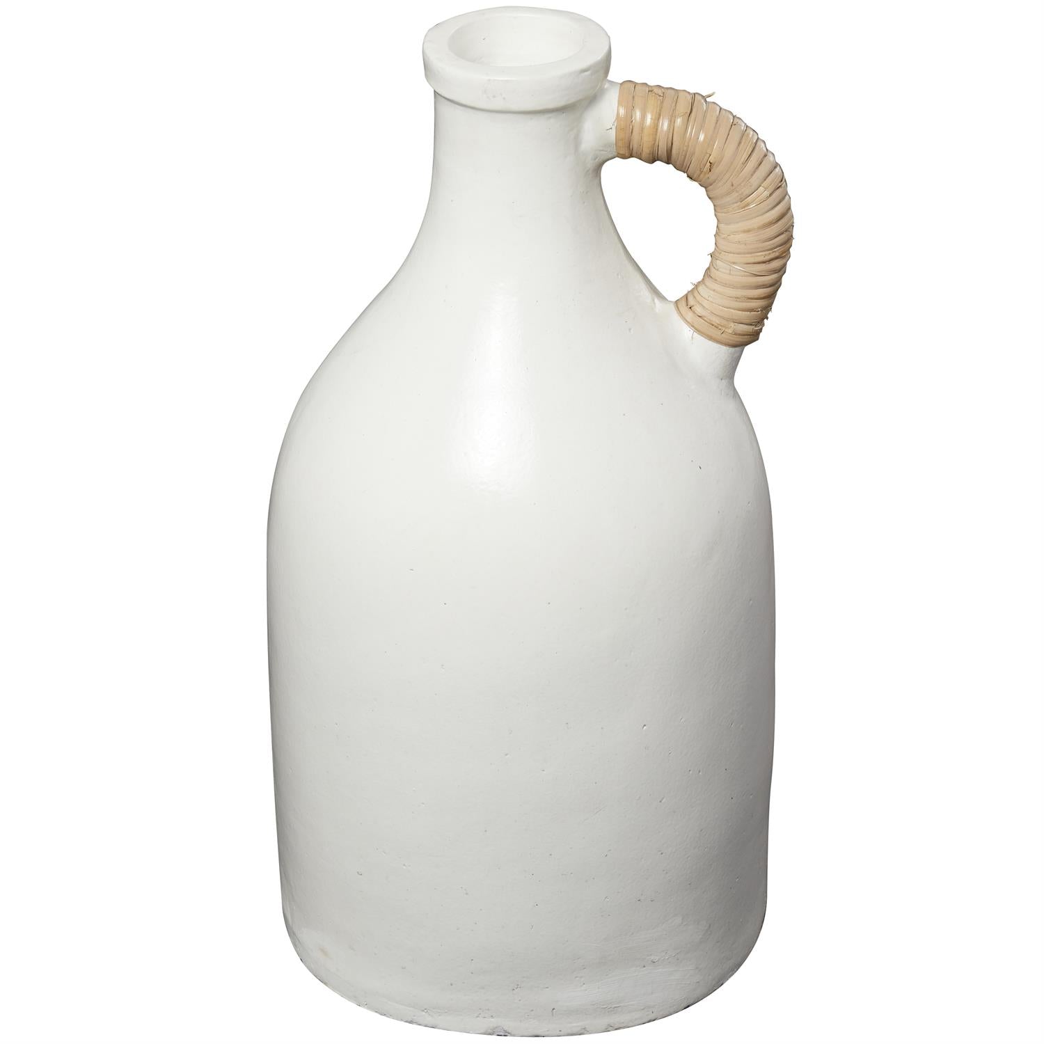 TERRACOTTA WHITE VASE 10"W, 18"H