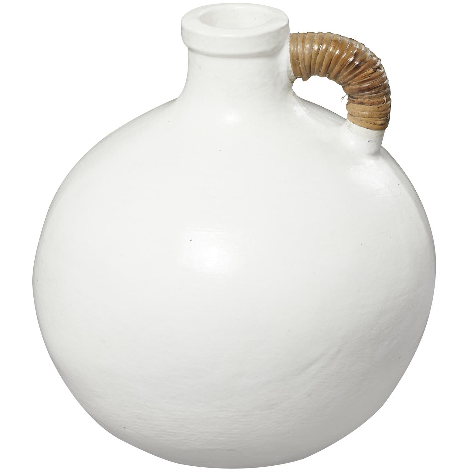 TERRACOTTA WHITE VASE 12"W, 13"H
