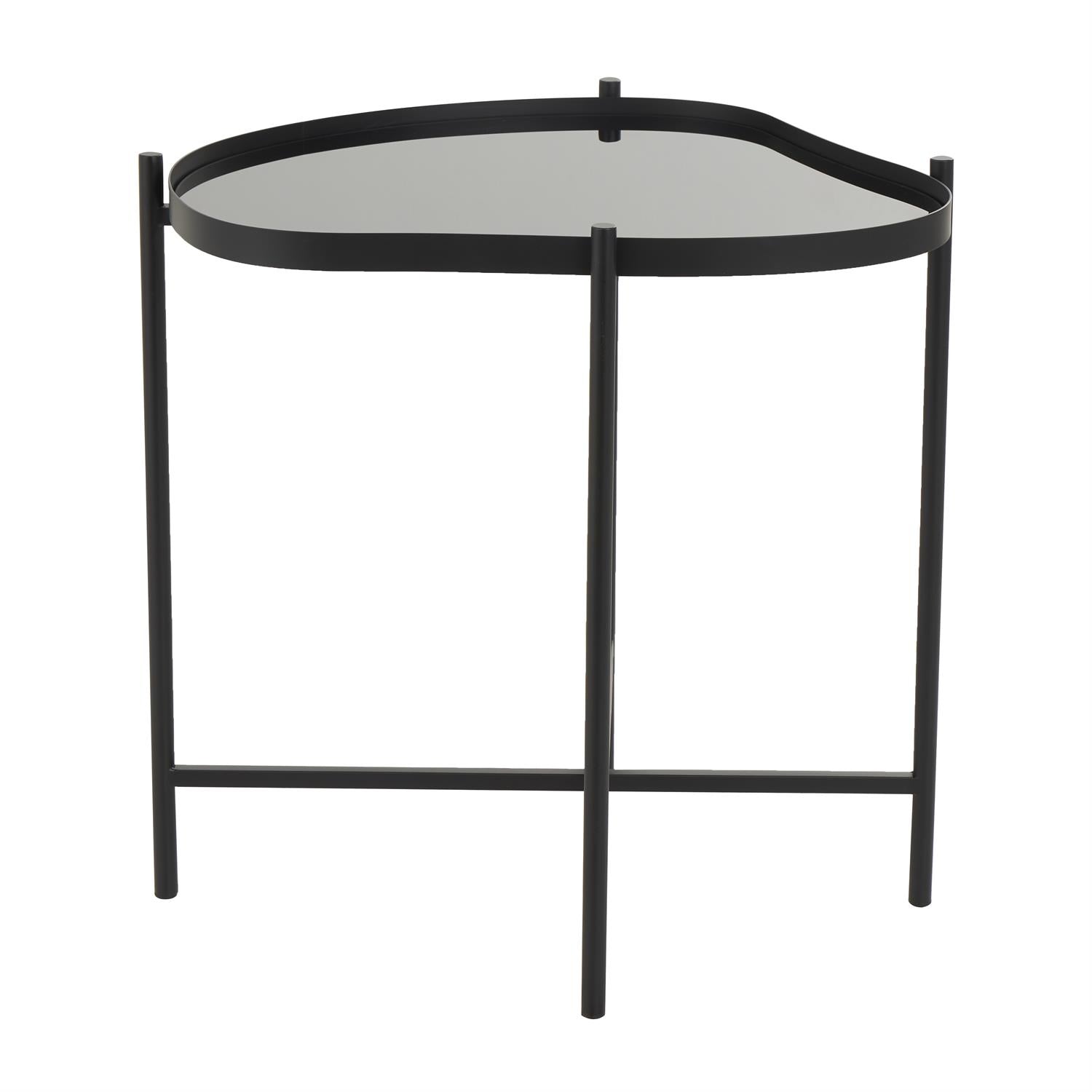 Mesa lateral base metal, cristal 19"W, 21"H