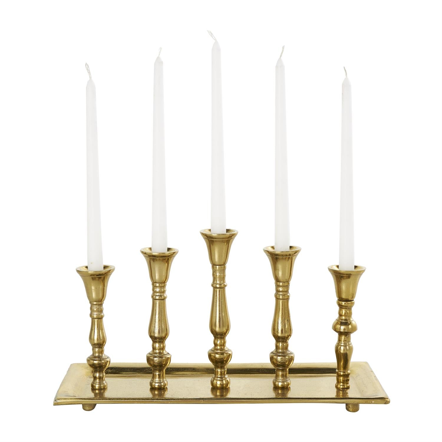 Porta Velas Gold 16"W, 8"H
