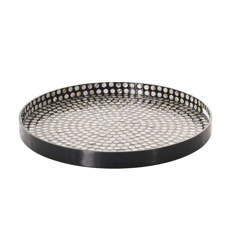 Charola Concha Nacar Black 24" x 24" x 3" blk