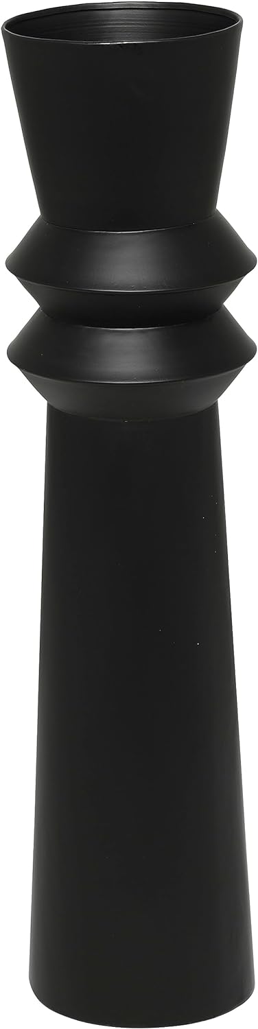 Florero Negro Art Deco 9"W, 32"H