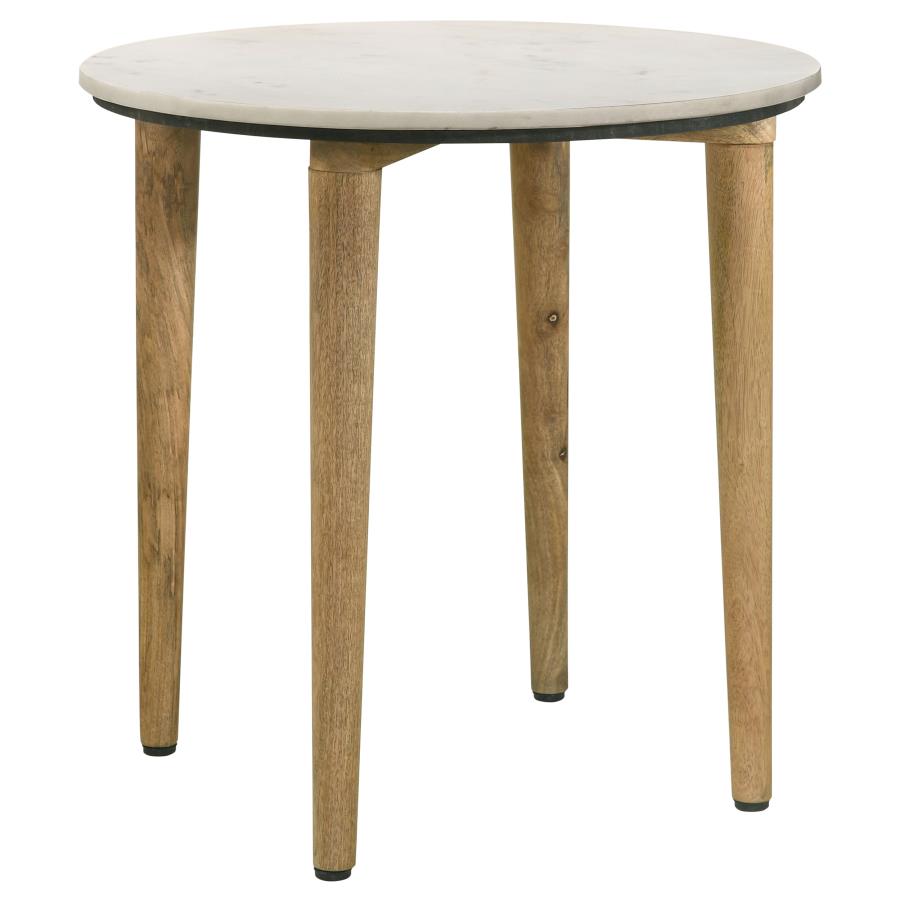 Mesa lateral ALDIS, mármol blanco