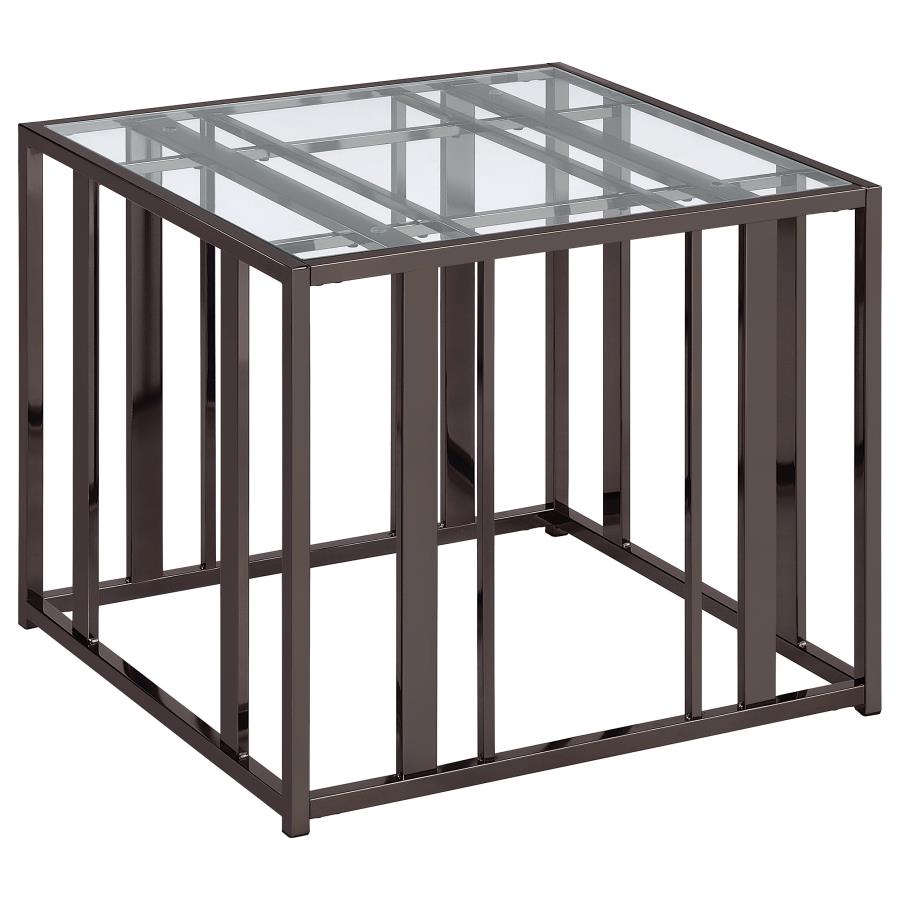 Mesa lateral ADRI 60x60cm, Níquel
