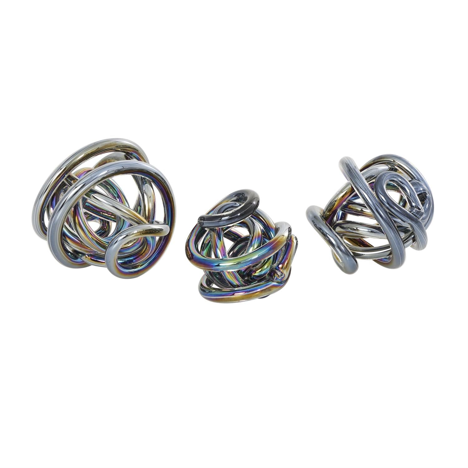 GLASS ORBS S/3 5, 4, 4W
