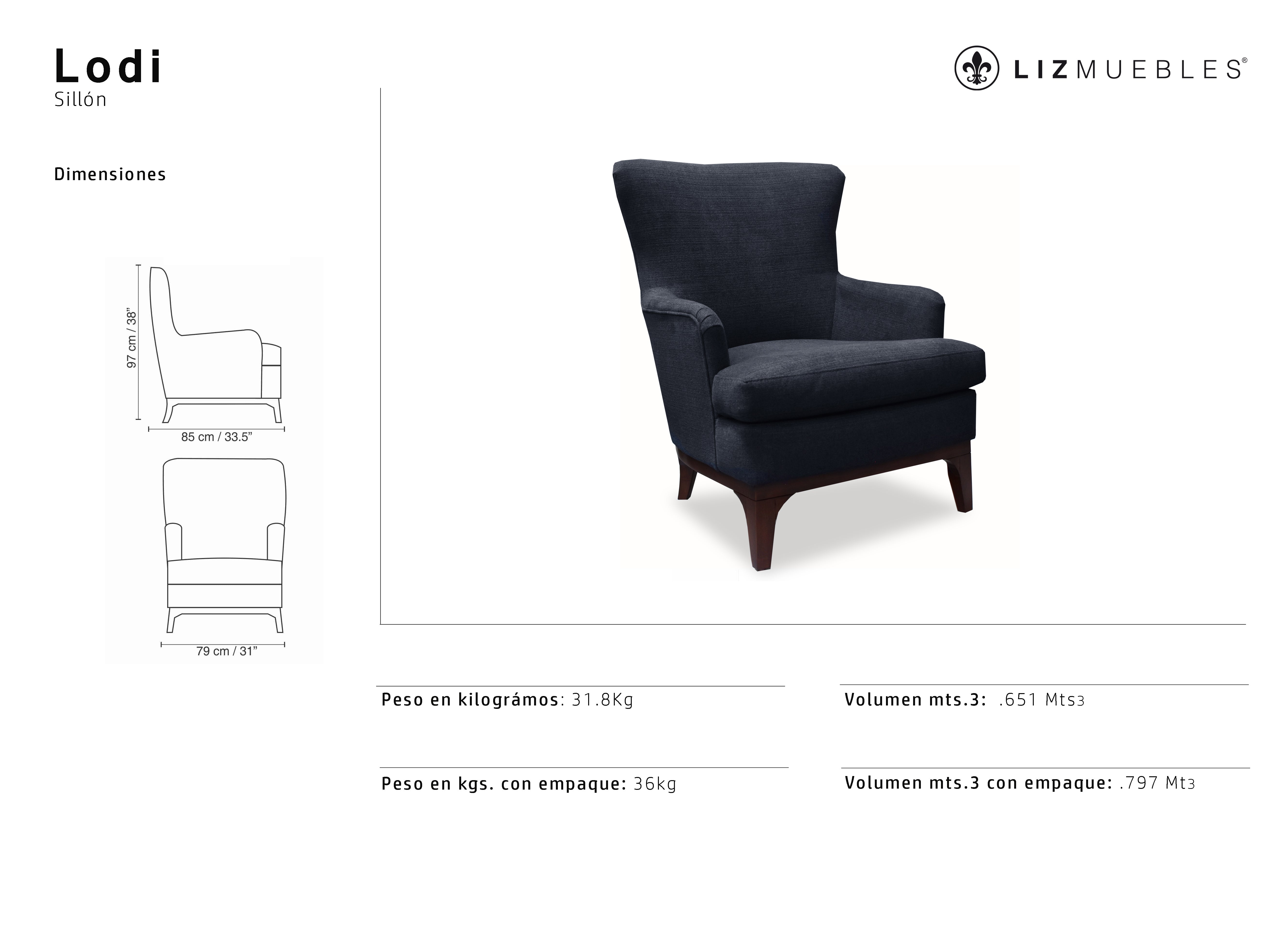 Sillón individual LODI Egypt Charcoal