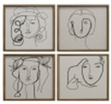 Cuadro PICASSO BLACK & WHITE set de 4, 60x60