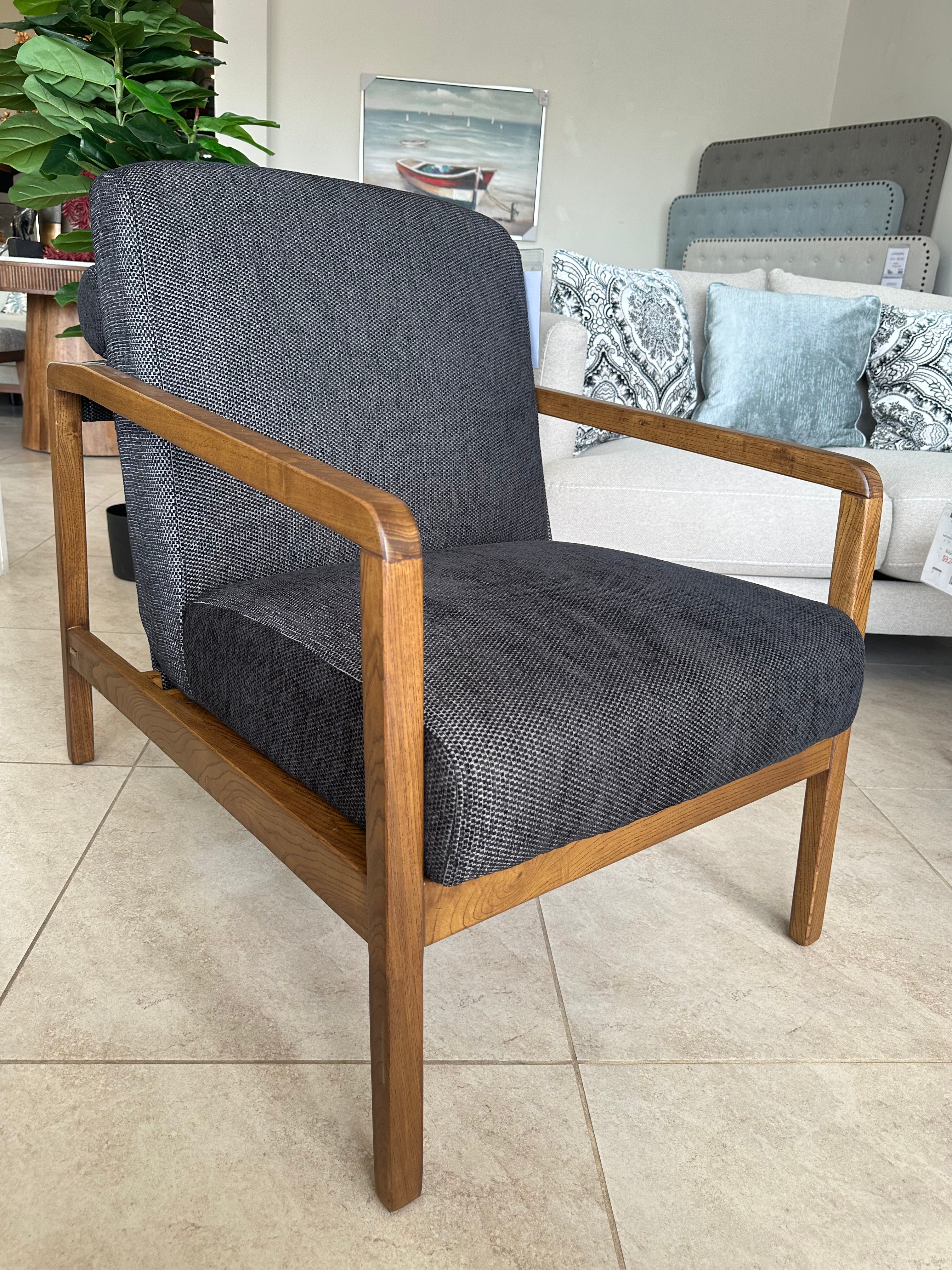 Sillón individual DENVER Centaurus Dark Grey Fresno