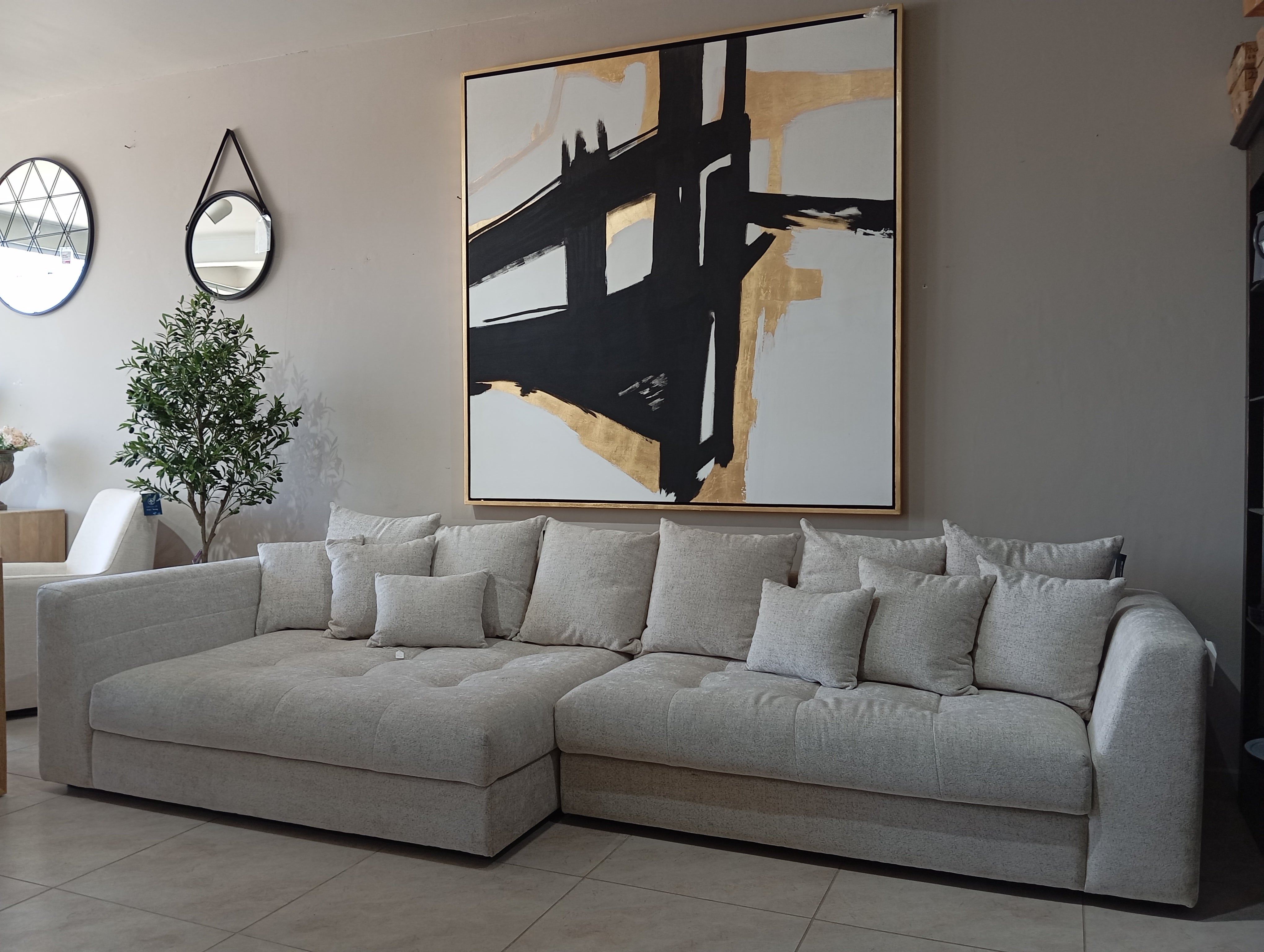 Sala Seccional SAUDI 2 pzs Chaise Derecho Edgemere oyster
