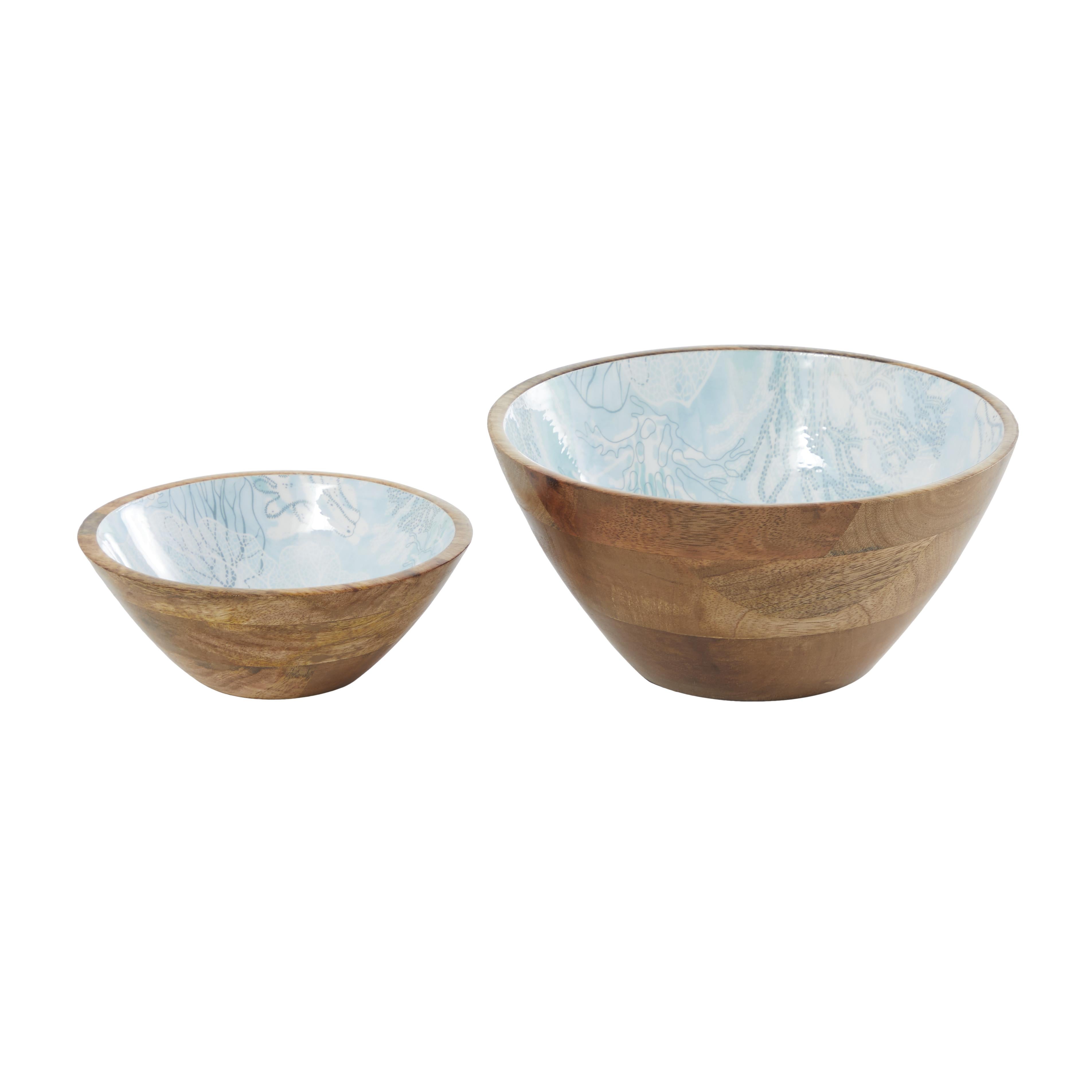 Light Blue Mango Wood Handmade Nesting Decorativ