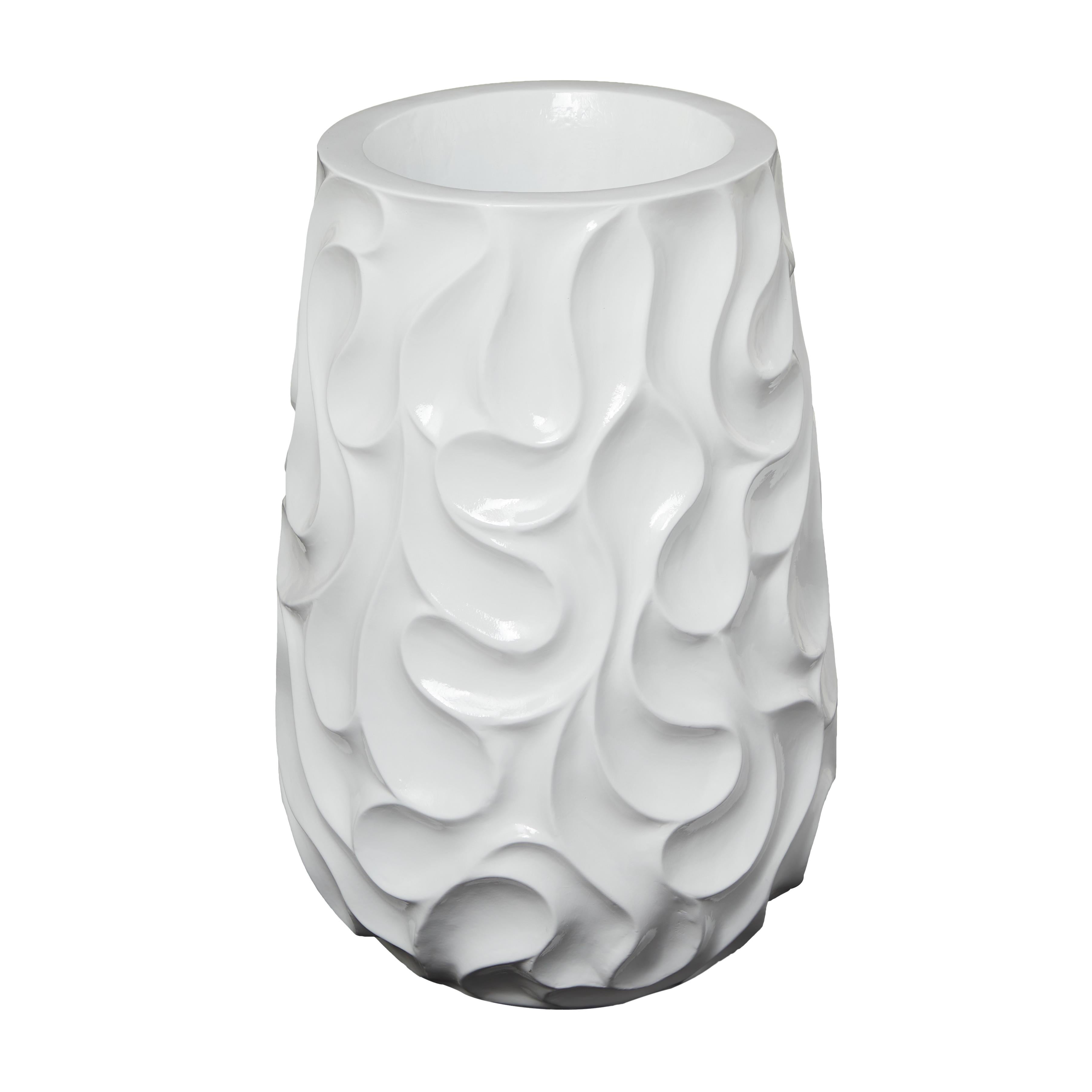 PS WHITE FLOOR VASE 16"W, 24"H
