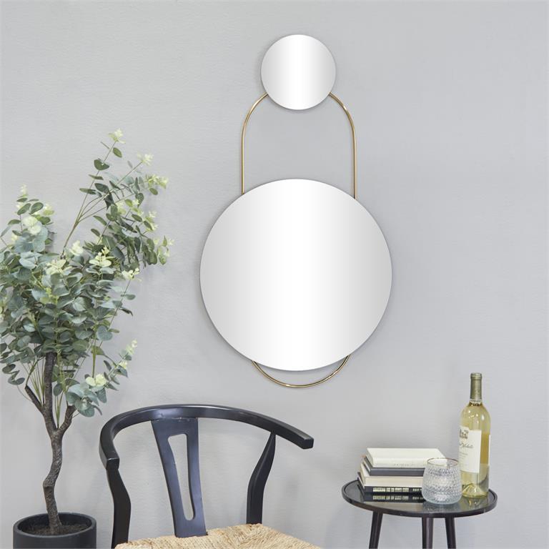 Gold Metal Wall Mirror, 20" x 1" x 27"