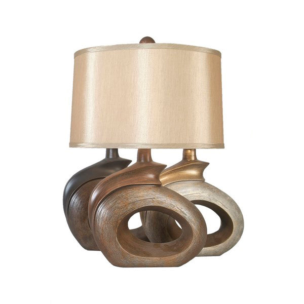 Lámpara de mesa Oro c/pantalla color marfil antiguo