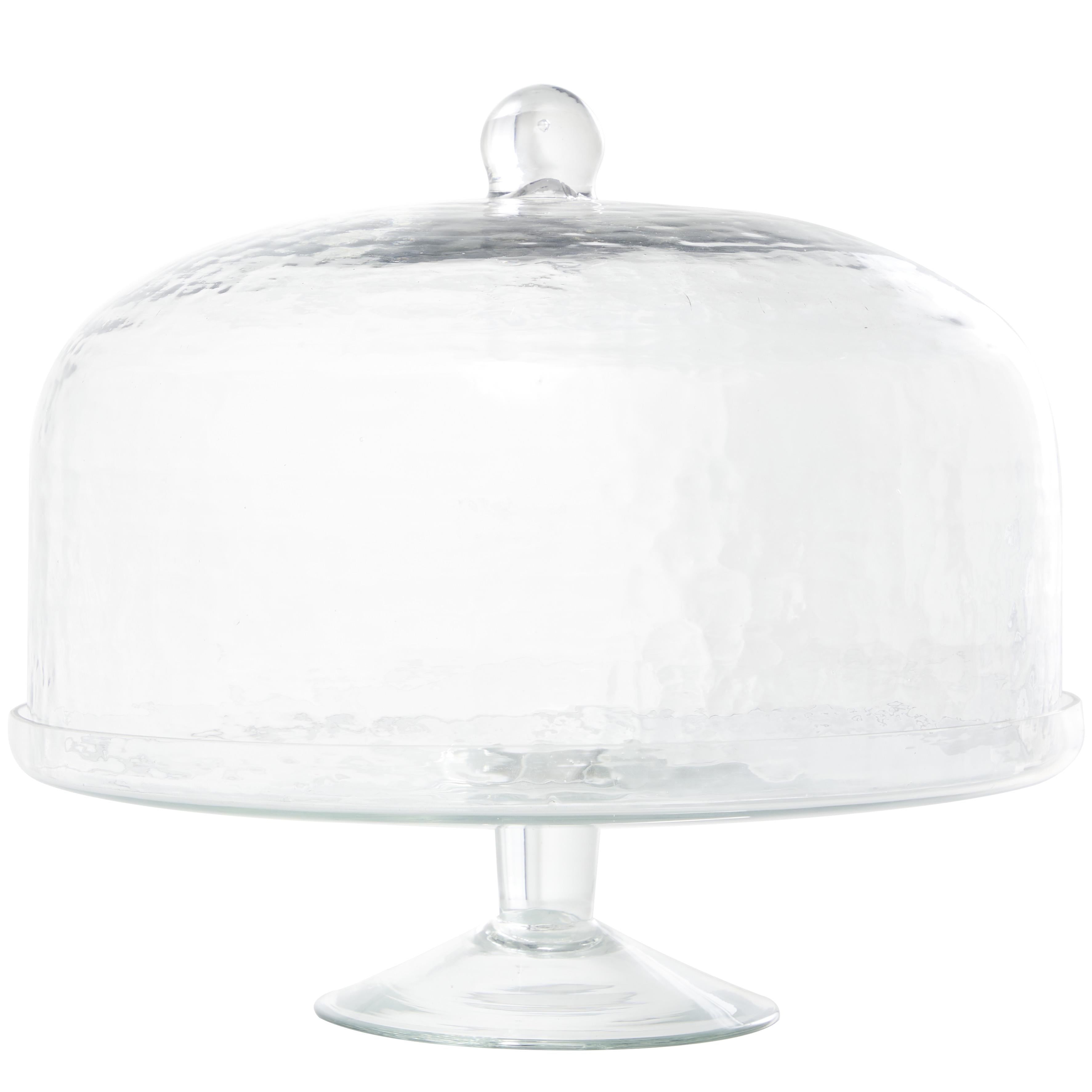 GLASS CAKE STAND W/ LID 12"W, 11"H