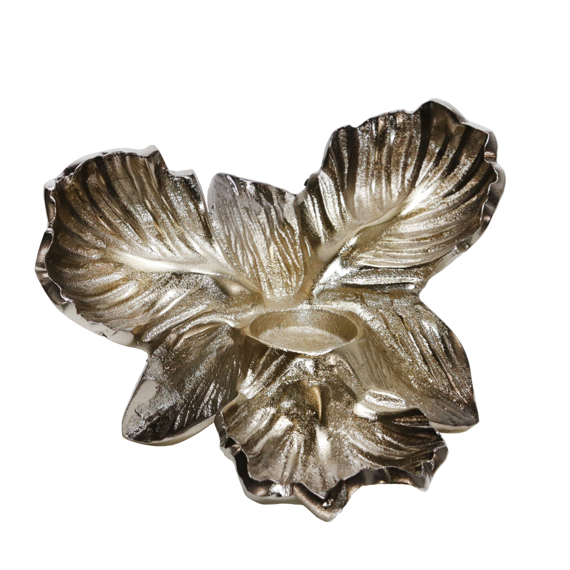 METAL 12" ORCHID TEALIGHT CANDLE HOLD