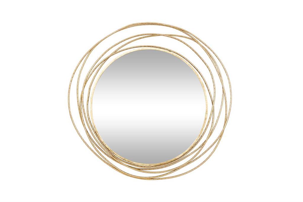 Gold Metal Contemporary Wall Mirror, 40" x 1" x 38"