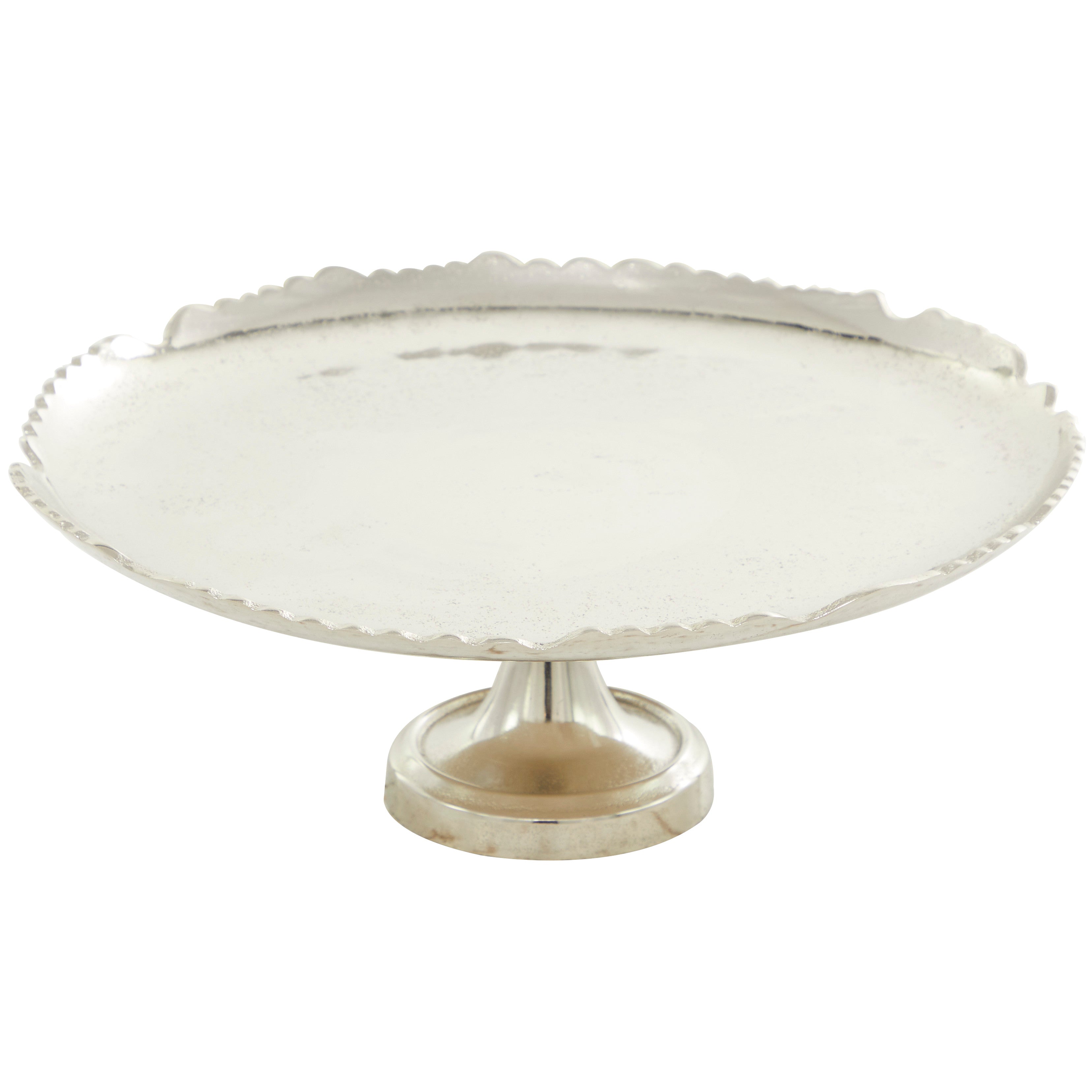 ALUM CAKE PLATE NKL 16"W, 6"H