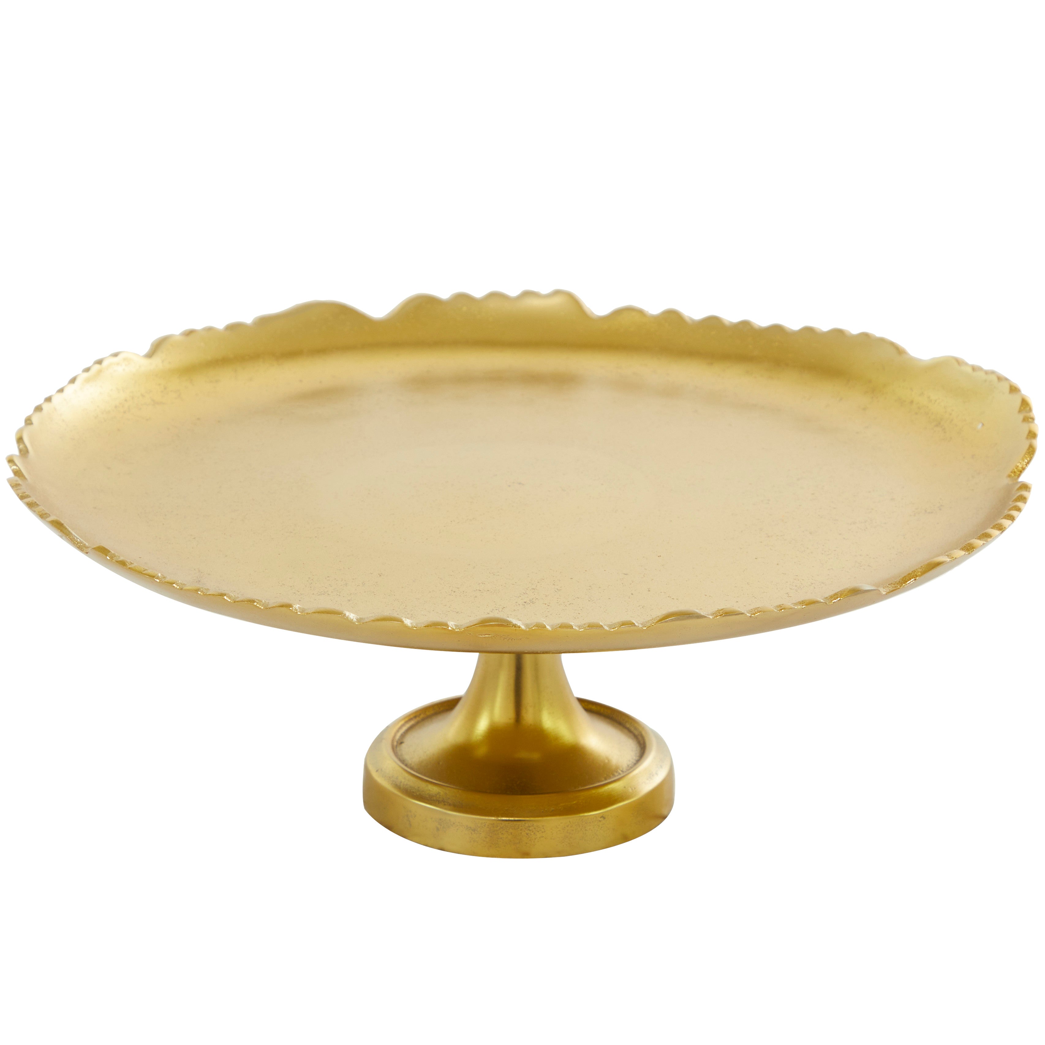 ALUM CAKE PLATE BRASS 16"W, 6"H