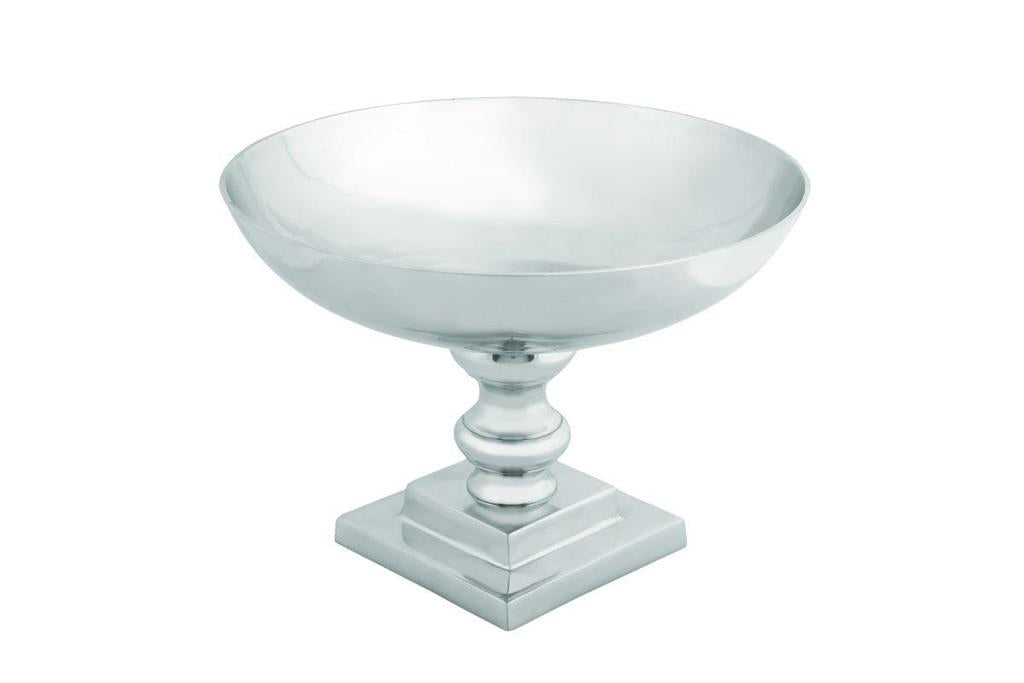 Silver Aluminum Decorative Bowl, 15" x 15" x 10"