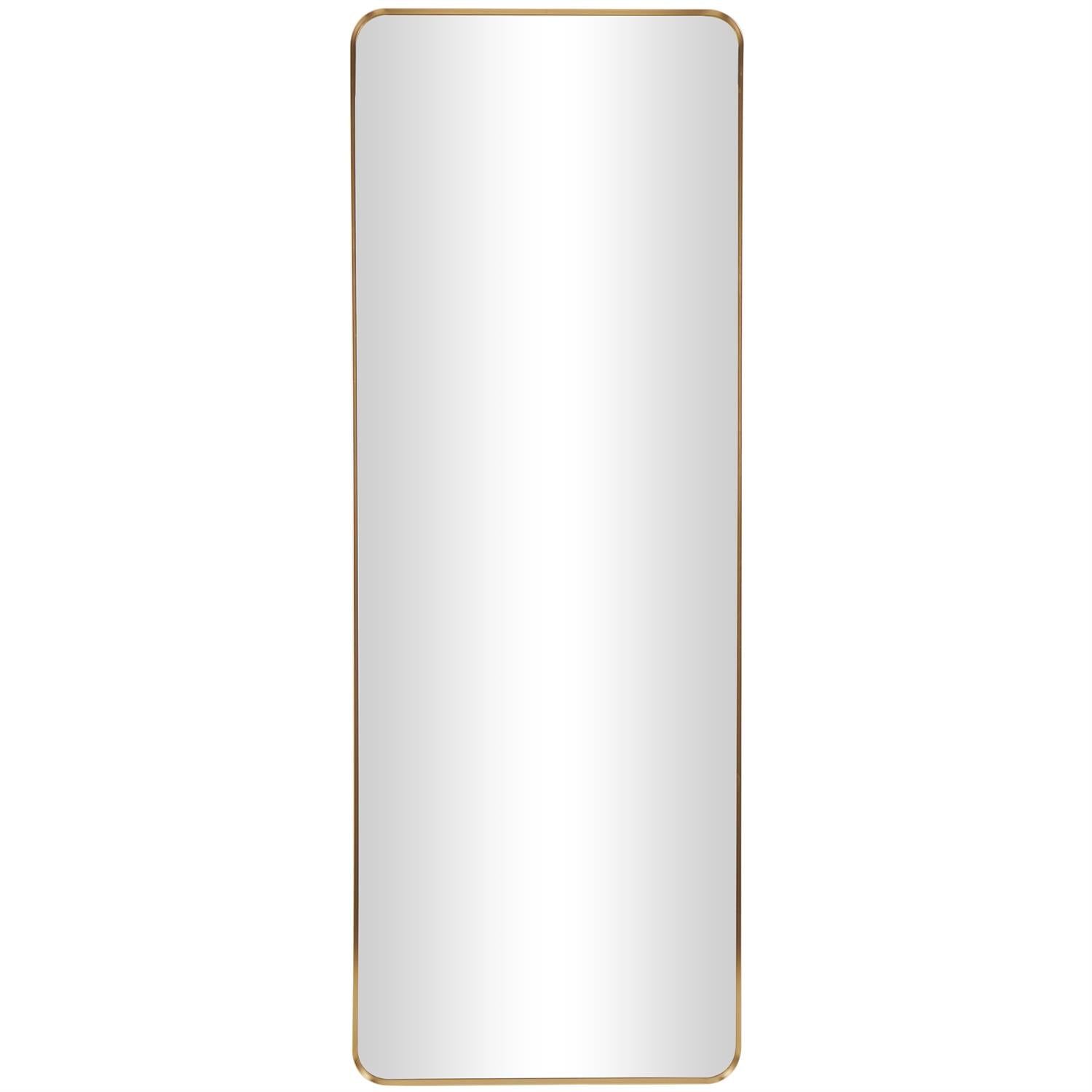 Gold Metal Wall Mirror with Thin Frame, 24" x 1" x 65"