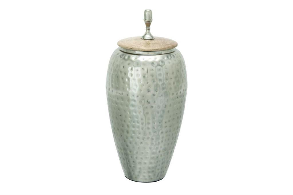 Silver Metal Decorative Jars, 7" x 7" x 16"