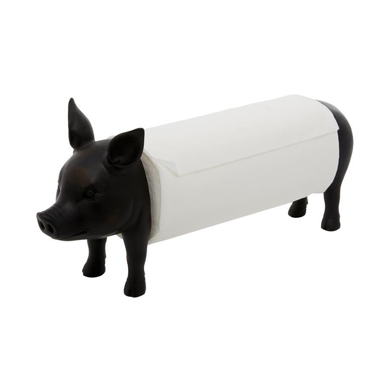 Black Polystone Paper Towel Holder, 5" x 16" x 8"