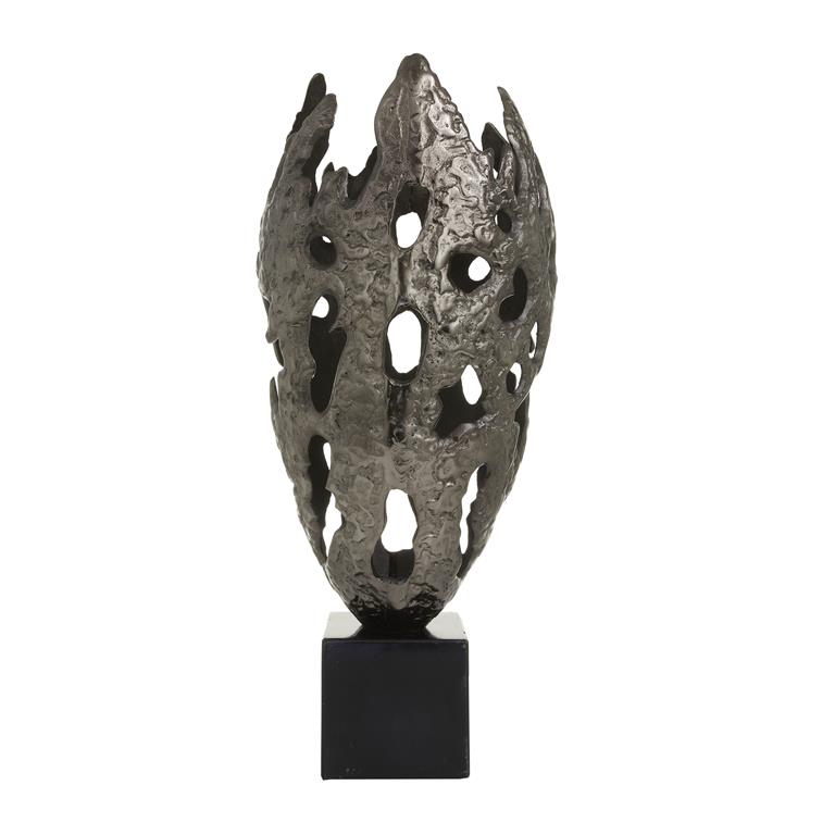 Bronze Aluminum Contemporary Abstract Sculpture, 10" x 10" x 23"