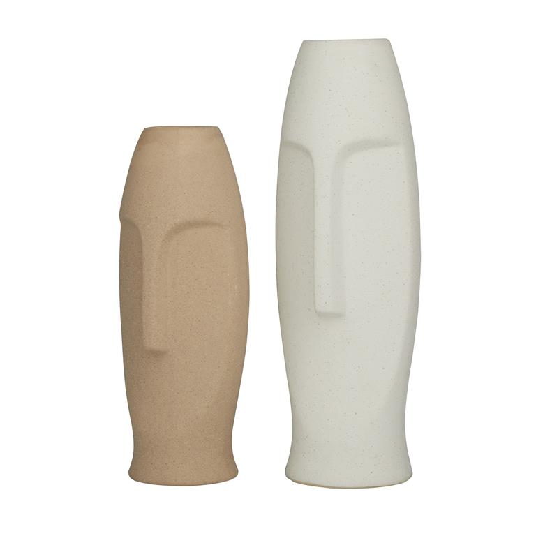 Multi Colored Ceramic Contemporary Vase, Set of 2 15", 12"H