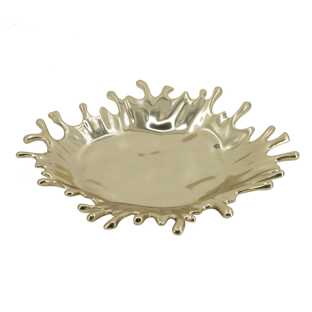 FLOWER PLATON MTL DORADO