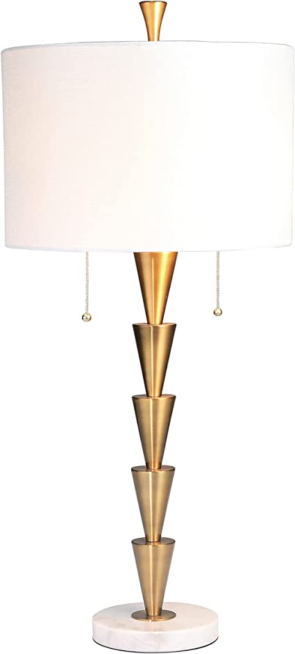 LÁMPARA DE MESA BRASS 34" STACKED CONES