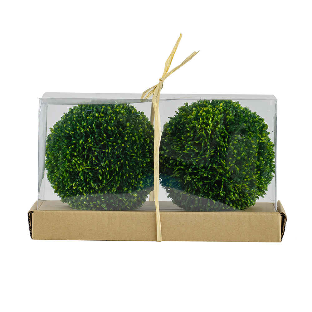 Esferas Decorativas Apariencia Boj Natural 2 Pz