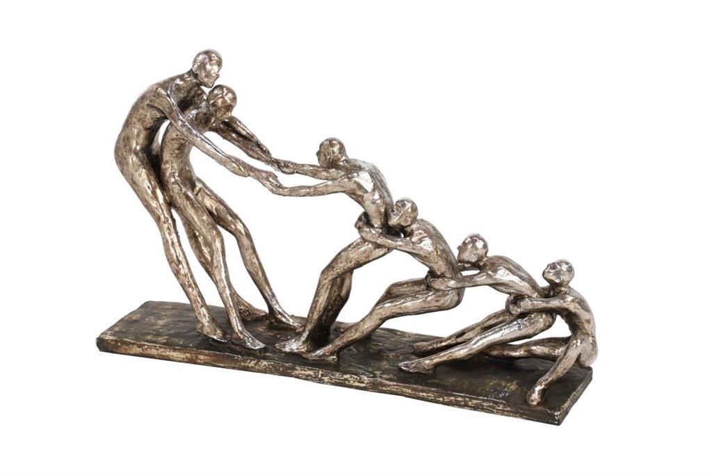 Escultura "People" Silver 13" x 3" x 8" poliresina