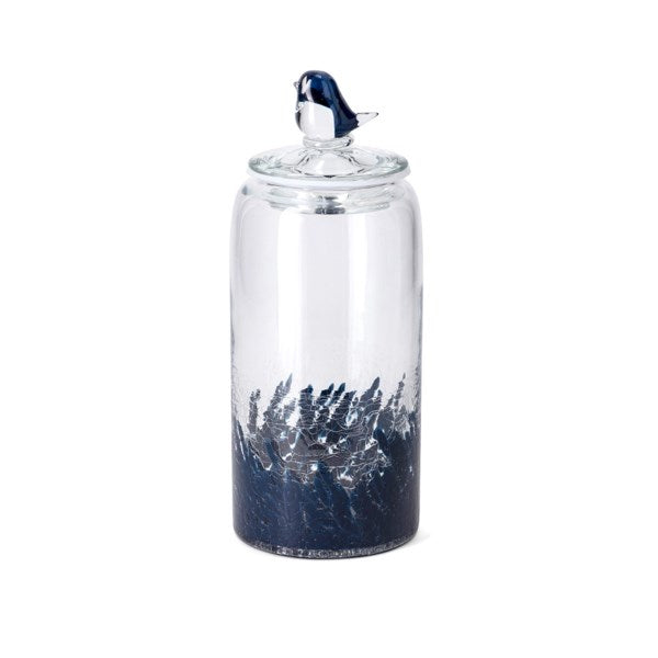 TY Bluebird Large Art Glass Canister