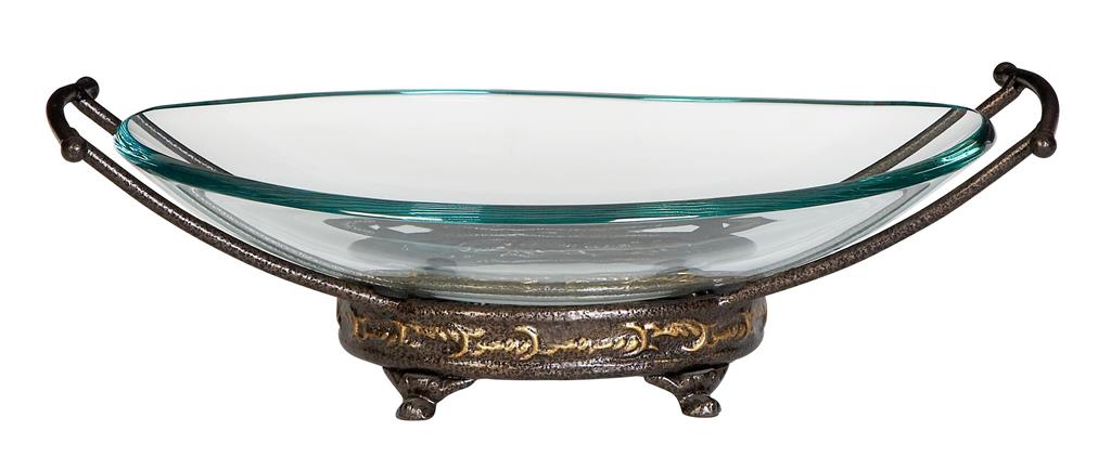 Bowl Servicio Vidrio Templado Base Mtl 17" x 11" x 5"