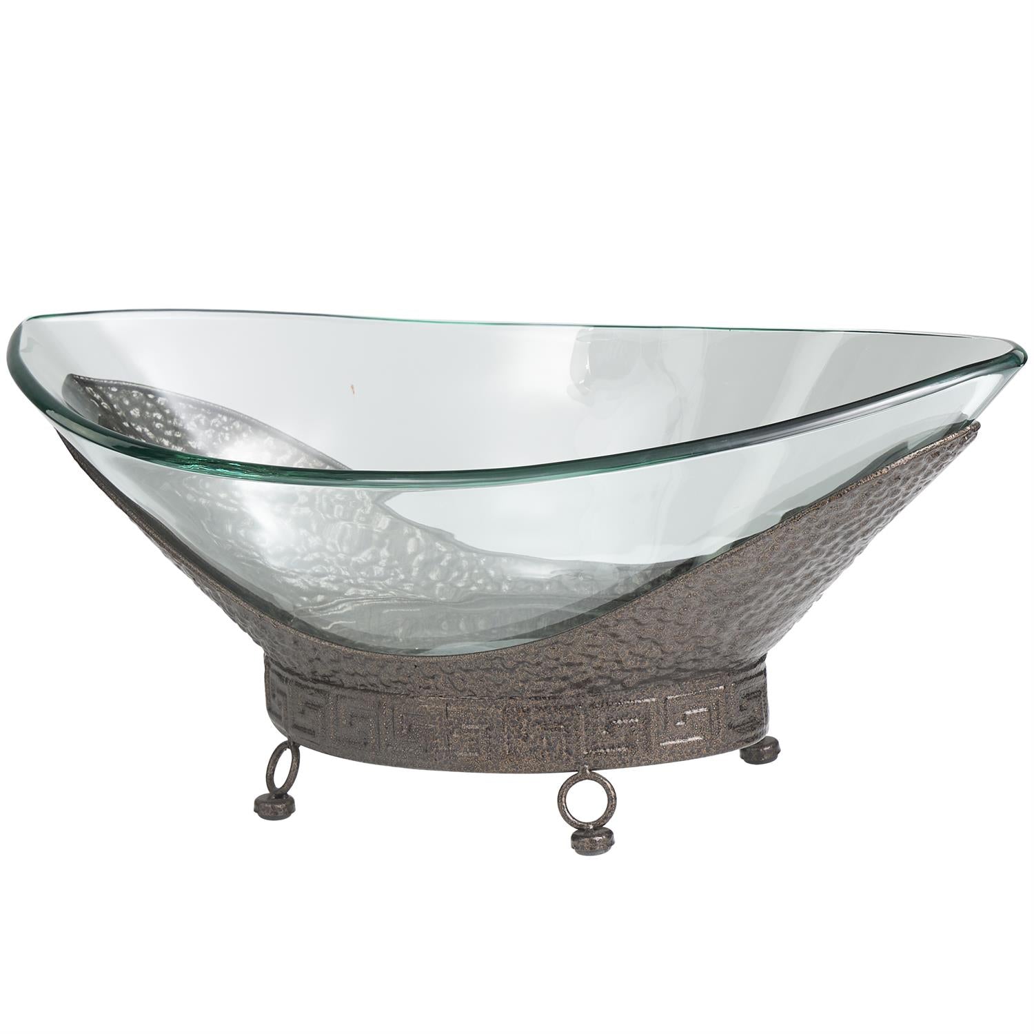 Bowl Servicio Vidrio Templado Base Mtl 24" x 14" x 8"