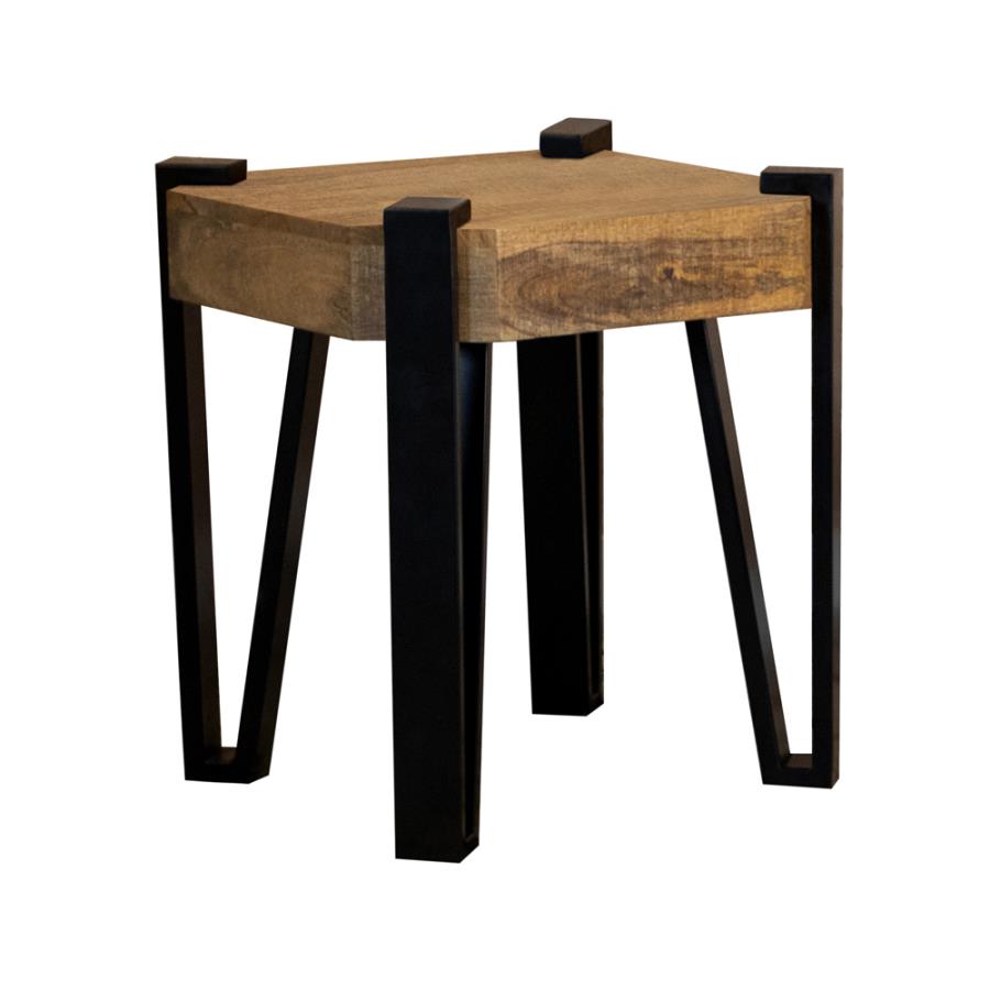 Mesa lateral MANGO de madera y metal, negro