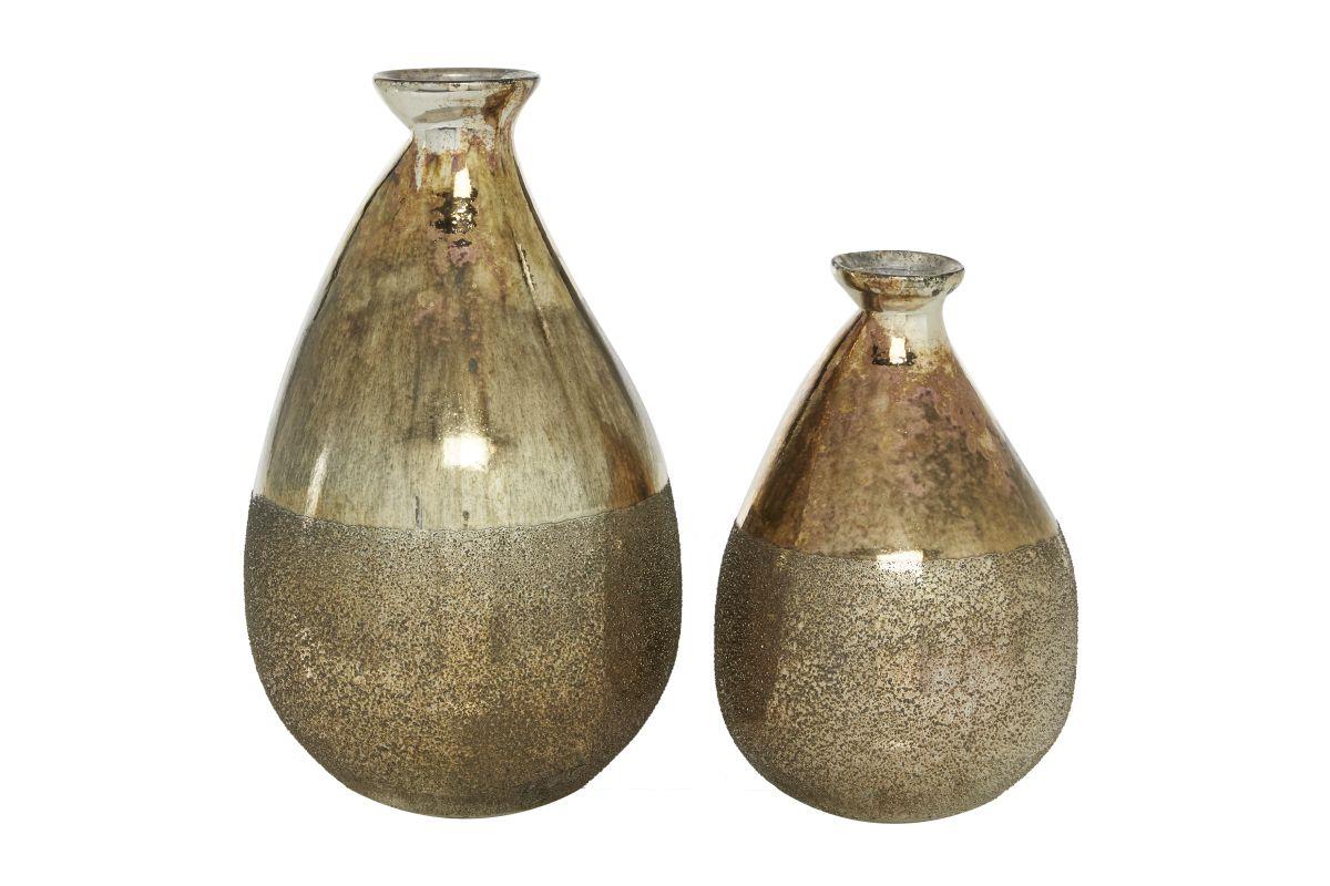GLS VASE S/2 12", 9"H