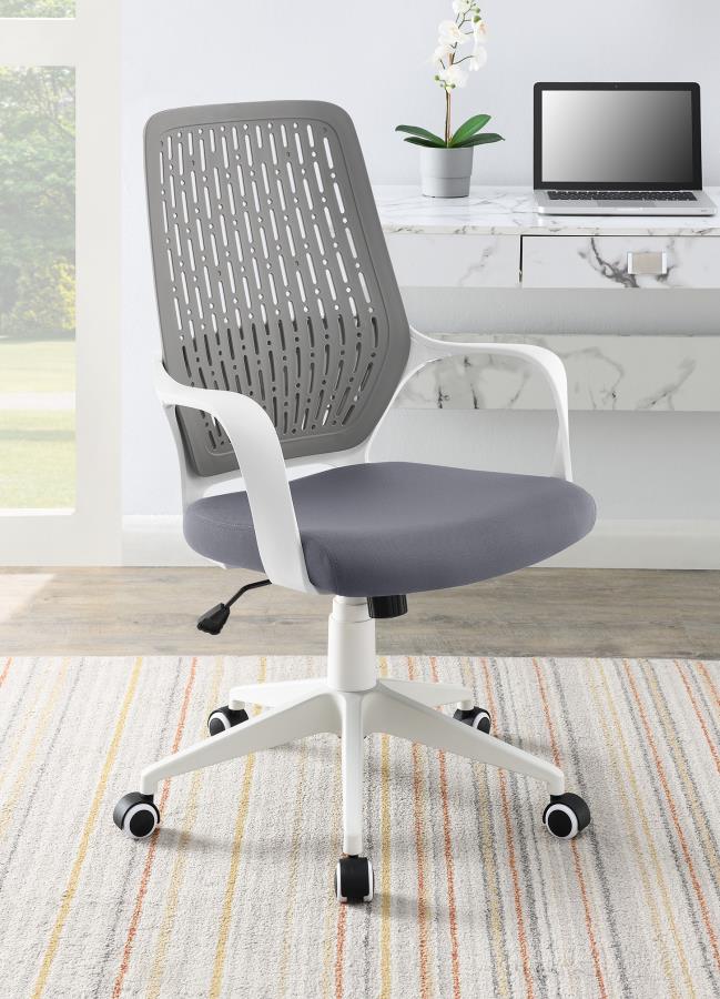 Silla de escritorio gris con blanco